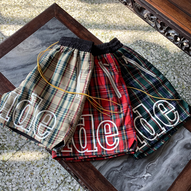 Fear Of God Essential - Checkered Pattern Sports Shorts American Streetwear