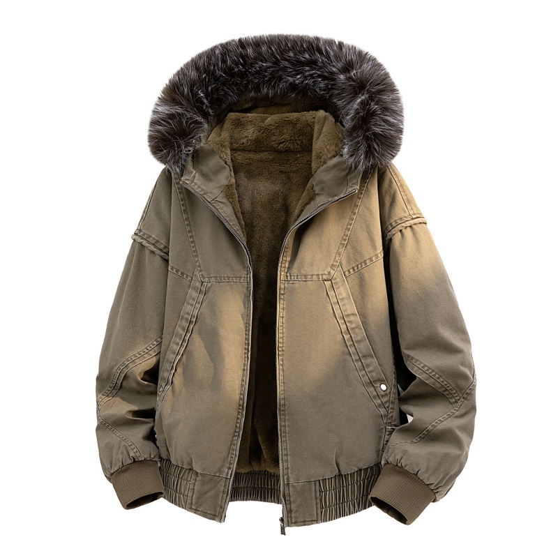 High-end Fur Collar Hooded Par - Streetwear Brand Jacket 리뷰 및 가격