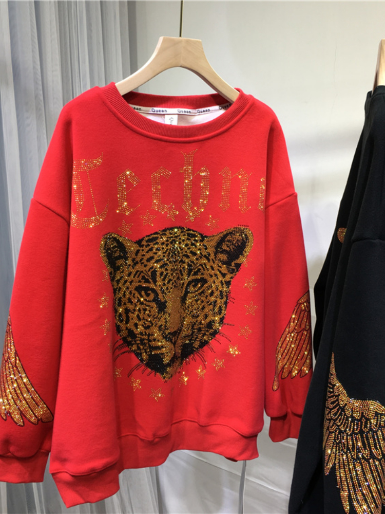 Leopard Rhinestones L-4XL Plus - Streetwear Brand 리뷰 및 가격