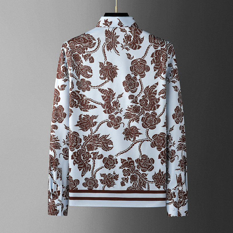 Brand Flower Printed Men's Shi - Streetwear Brand With Flowers 리뷰 및 가격
