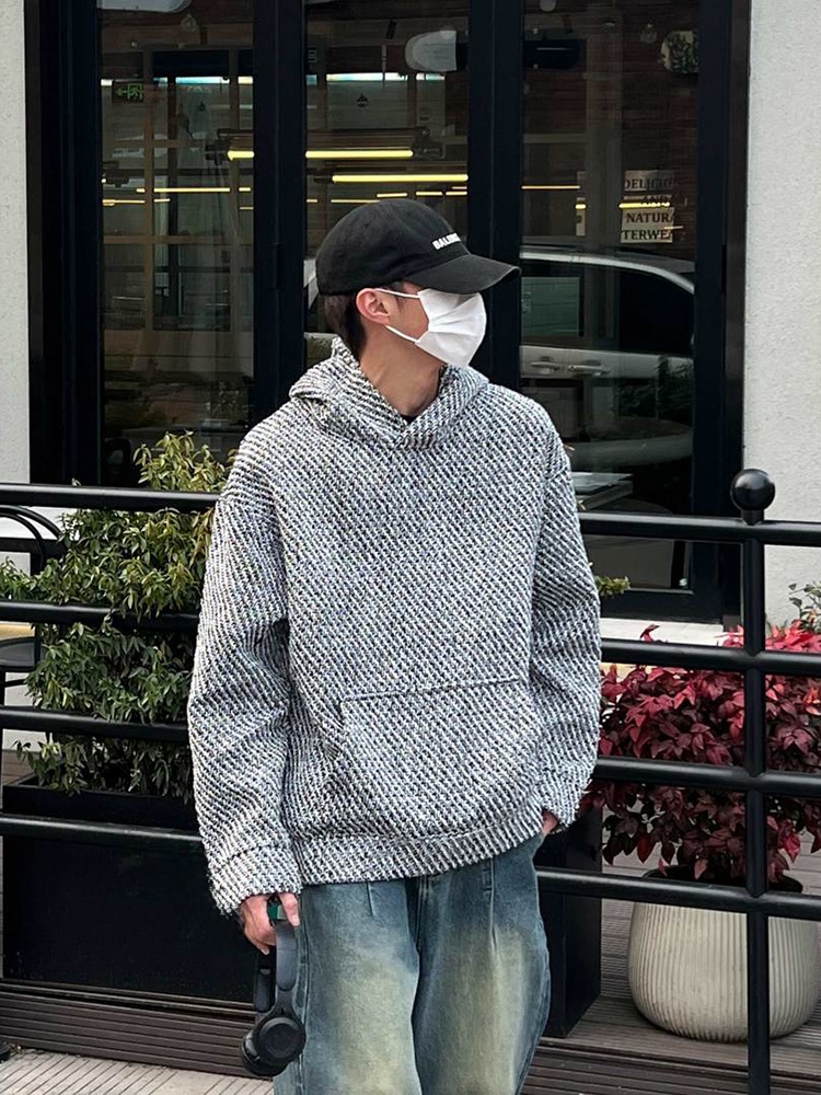 American Retro Knitted Hoodie  - Streetwear Brand With Flowers 리뷰 및 가격