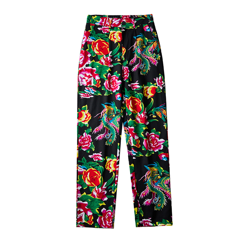 Men Chinese Style Popular Pant - Streetwear Brand With Flowers 리뷰 및 가격